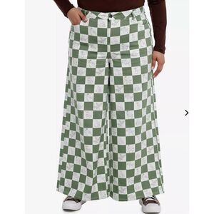 Studio Ghibli My Neighbor Totoro Checkered Wide Leg Jeans Plus Size 18 Nwt